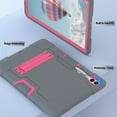 thumbnail image 7 of Dteck Case for Samsung Galaxy Tab S9 Plus 12.4" 2023, Heavy Duty Shockproof Rugged Protective Case with Built-in Stand,Gray+Rose, 7 of 7