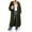 Army Green 13, variant on Karymi Rain Jacket Solid Long Hooded Zip Up Sweatshirt Cardigan, Long Sleeve Double Zipper Drawstring Hem Oversized Coat with Side Hand Pockets Jackets for Women