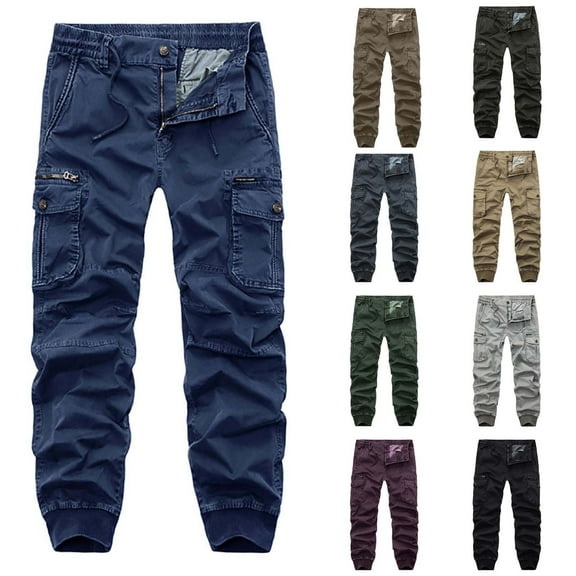 Hinvhai Men's Outdoor Casual Quick Drying Lightweight Hiking Cargo Pants with Pockets Wine XL