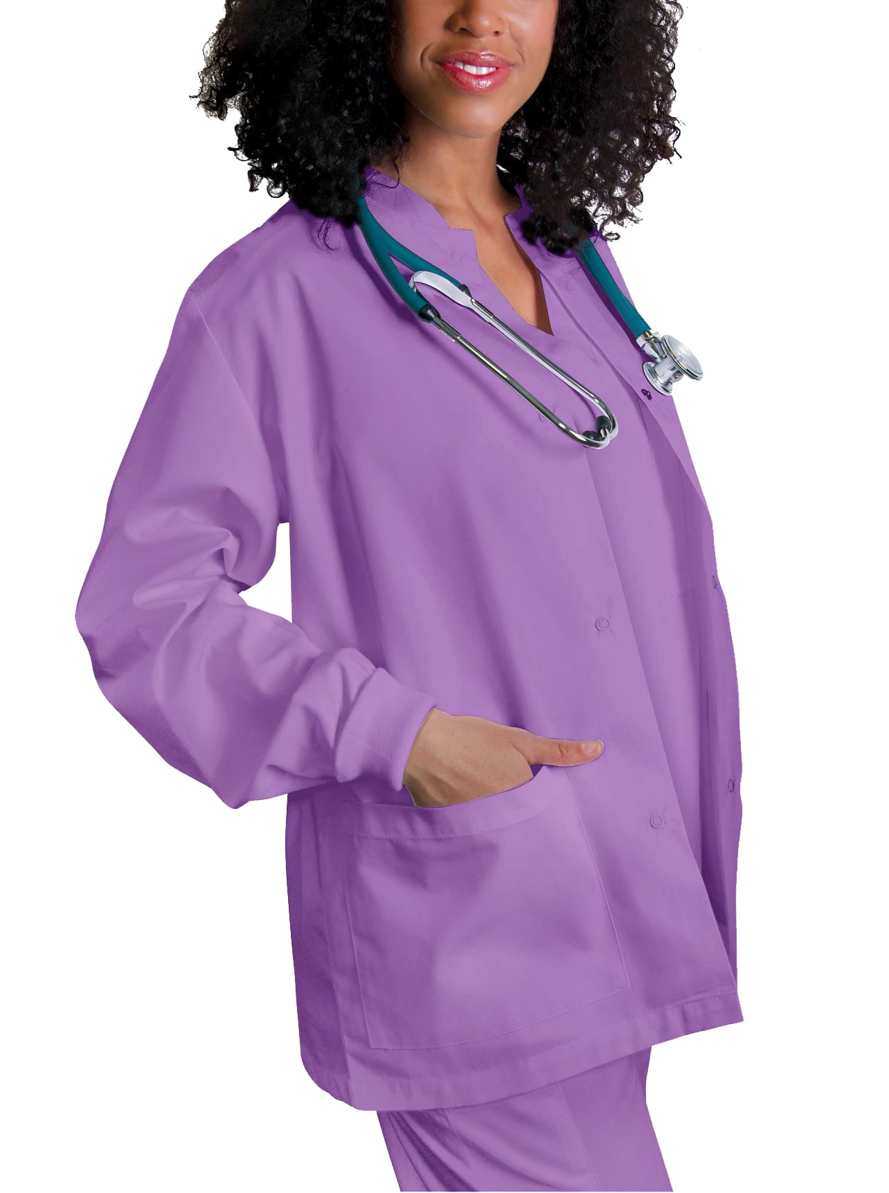 Adar Adar Universal Scrubs For Women Round Neck WarmUp Scrub Jacket
