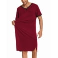 thumbnail image 3 of Ekouaer Mens Sleepshirt Lightweight Short Sleeve Night Shirt, 3 of 6