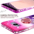 thumbnail image 5 of SOGA Rhinestone Glitter Bling Liquid Floating Cute Phone Case Compatible for Samsung Galaxy S8 Plus Case with Embedded Metal Ring for Magnetic Car Mounts and Lanyard Diamond Bumper - Pink on Purple, 5 of 5