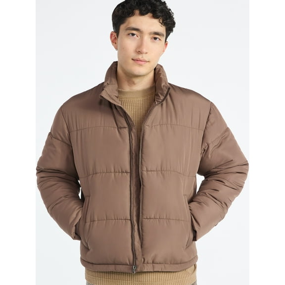 No Boundaries Men's and Big Men's Puffer Jacket, Size S-3XL