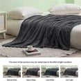 thumbnail image 4 of Large Flannel Fleece  Blanket Dark Grey - Twin, 4 of 5