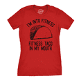 thumbnail image 1 of Womens Fitness Taco Funny Gym T Shirt Cool Humor Graphic Muscle Tee for Ladies (Red) - M, 1 of 3