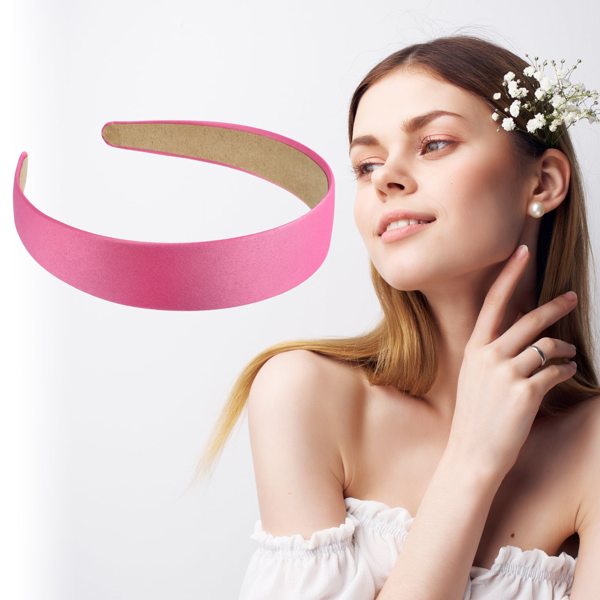 Unique Bargains Headband Hair Band for Women Non-Slip 1 Inch Wide Red