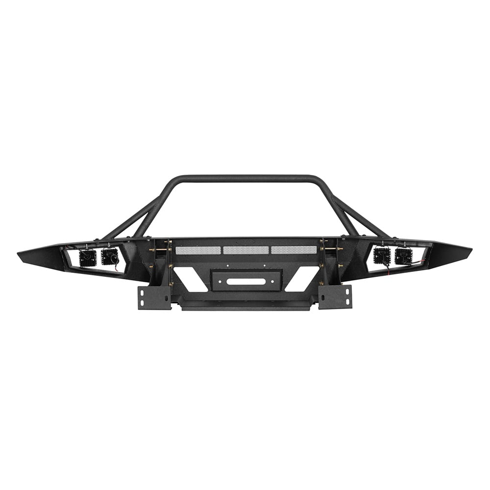 Hooke Road Fit 2016-2023 Toyota Tacoma Steel Front Bumper With Winch Plate Black