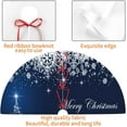 thumbnail image 3 of Christmas Tree Skirt Blue Winter Snowflake Christmas Tree 36 Inch for Xmas New Year Nightmare Before Christmas Decorations Lobby (Deep Sapphire,48inch), 3 of 6