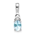 thumbnail image 1 of 14K White Gold Aquamarine Diamond Pendant, 1 of 2
