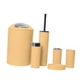 thumbnail image 3 of Juego de accesorios de baño de 6 piezas con diseño moderno, jabonera, escobilla de inodoro, jabón Morandi Amarillo, 3 of 9