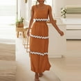 thumbnail image 6 of BLVB Womens Summer Two Piece Vacation Beach Outfits Sleeveless Cropped Tank Tops and Flowy Pockets Long Maxi Skirt Sets, 6 of 7
