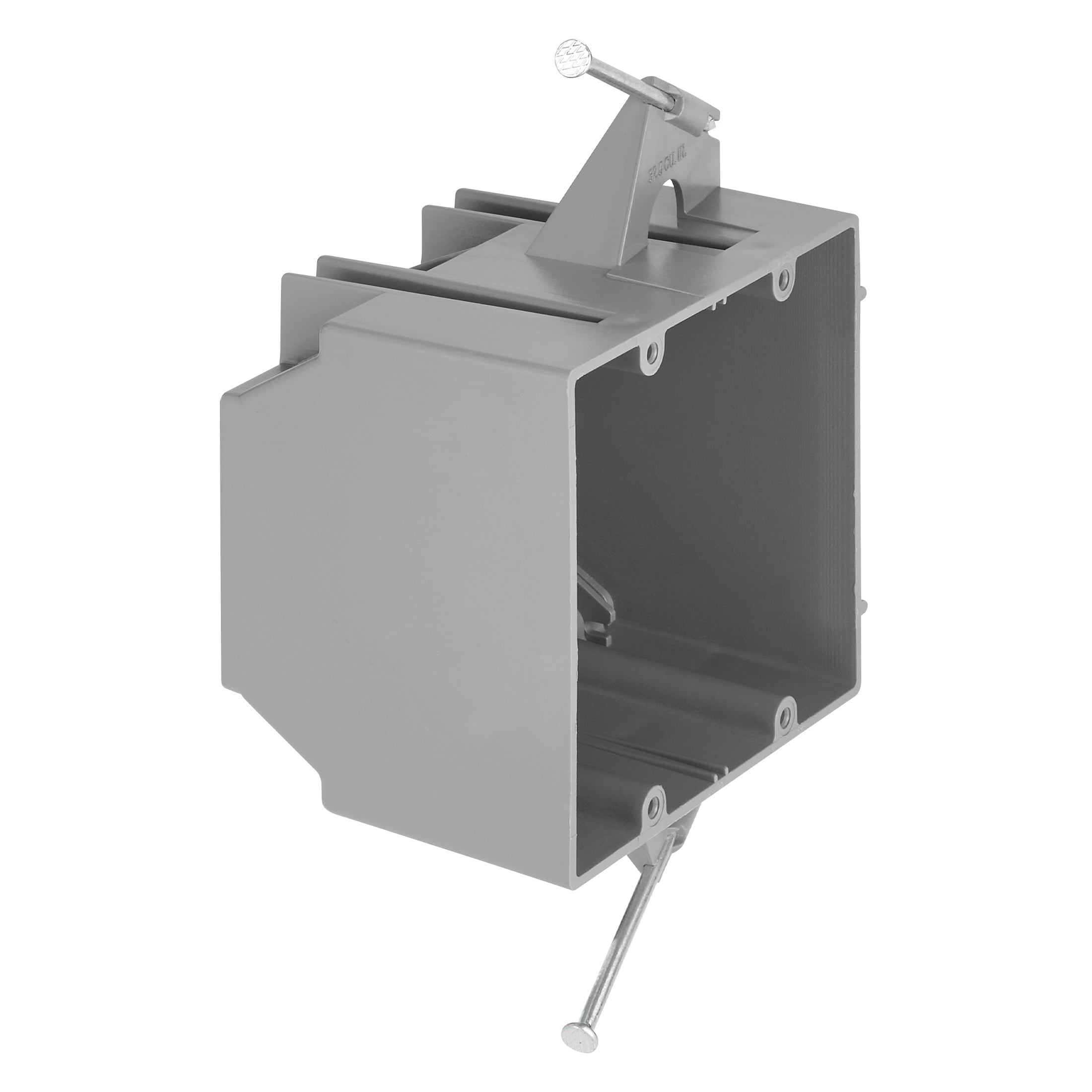 Maxxima 2 Gang 32.5 cu. in. PVC New Construction Electrical Switch and Outlet Junction Box, ETL Listed, Gray (10 Pack)