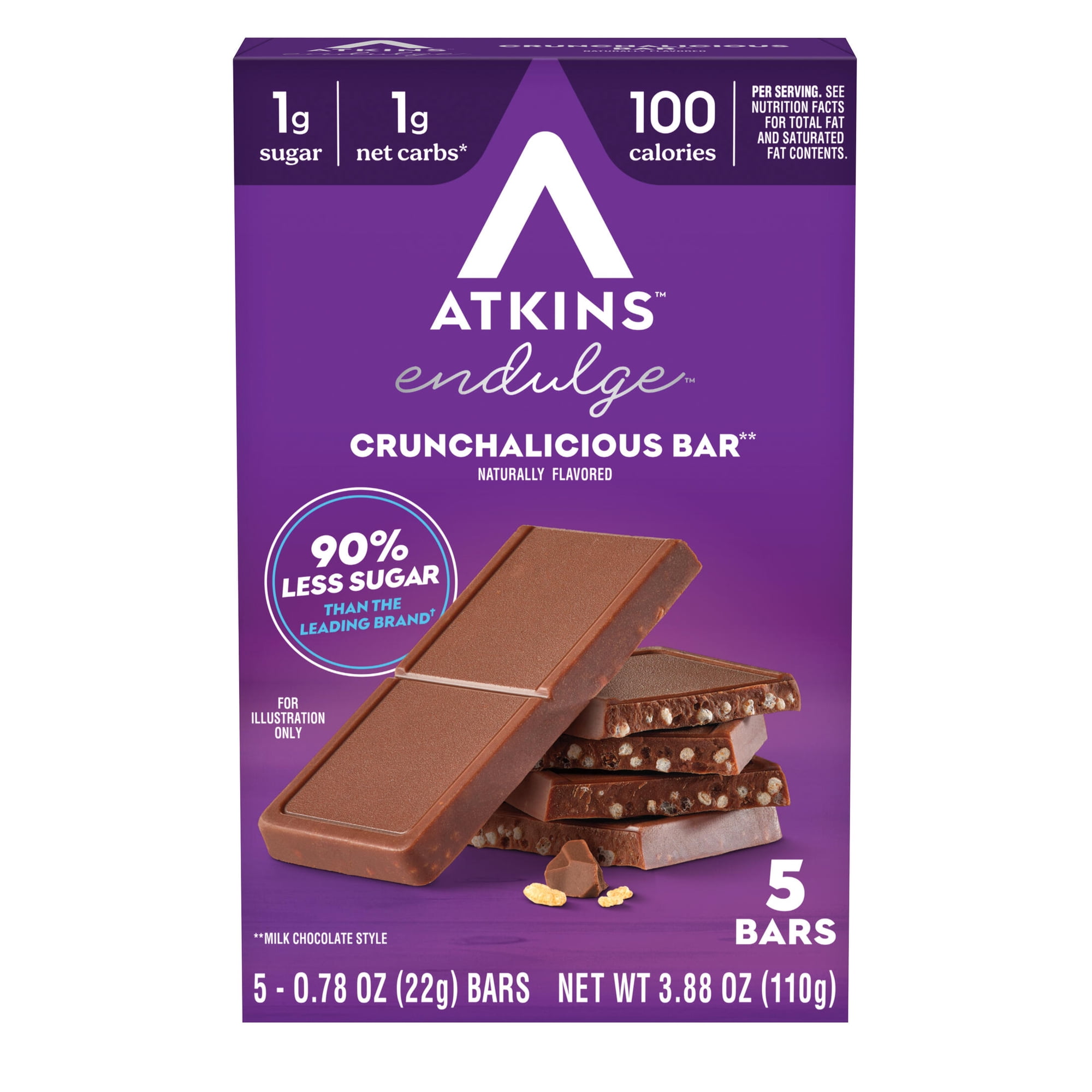 Atkins Endulge Treats, Crunchalicious Bar, Keto Friendly, 5 Count