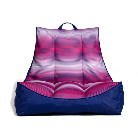 Big Joe Captain's Float No Inflation Needed Pool Lounger with Drink Holder, Faded Stripe Fuchsia Double Sided Mesh, Quick Draining Fabric, 3 feet