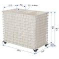 thumbnail image 5 of Wicker 3-Bag Rolling Laundry Sorter & Hamper with Caster Wheels, 5 of 17