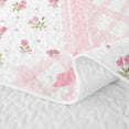 thumbnail image 5 of Erosebridal Princess Bow Twin Quilt Set for Girls, Plaid Spring Floral Twin Coverlet Set, 2 Pieces, 5 of 7