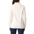 thumbnail image 3 of Suéter casual de manga larga de cuello alto INSPIRE CHIC para mujer, suéter grueso y cálido, top M color albaricoque, 3 of 5