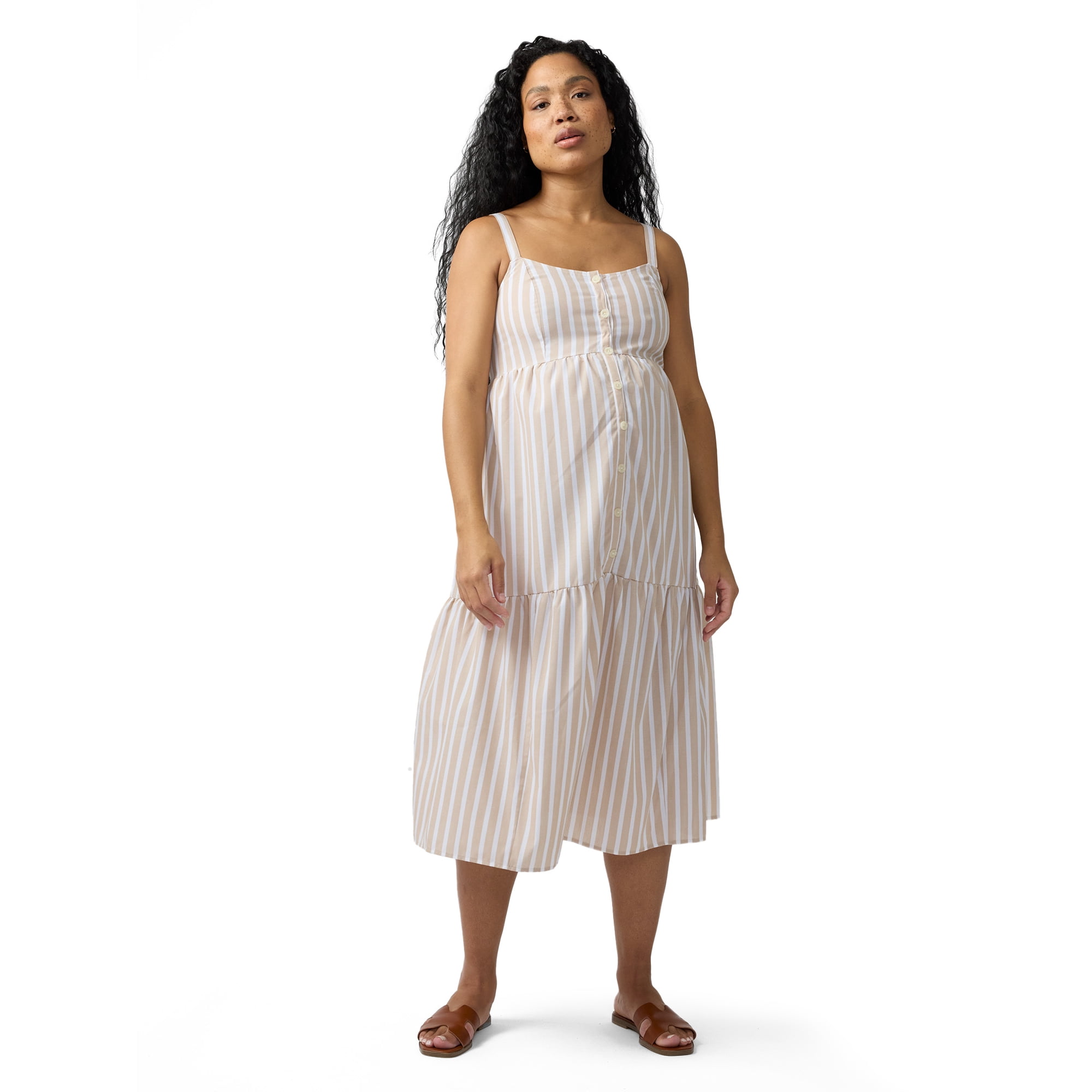 Ingrid & Isabel For Every Belly Women's Maternity Woven Button Front Dress, Sizes S-XXL