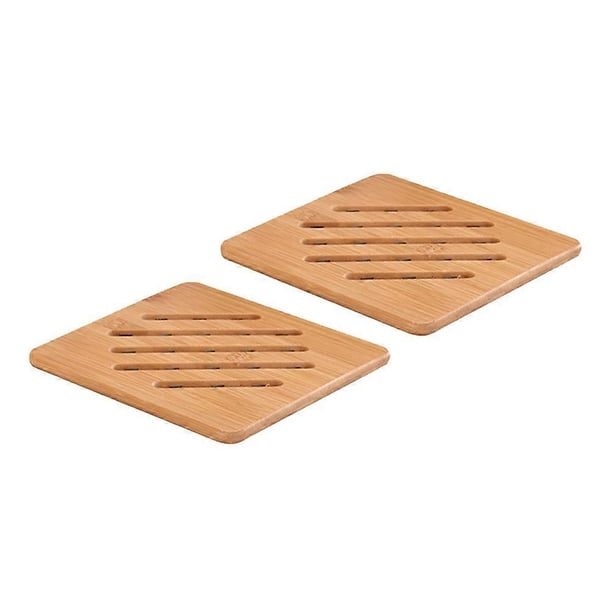 2pcs Heat Insulation Pad Thicken Antiscalding Placemat Nonslip Pan Bowl Table Mat for Home (Square Small Size)