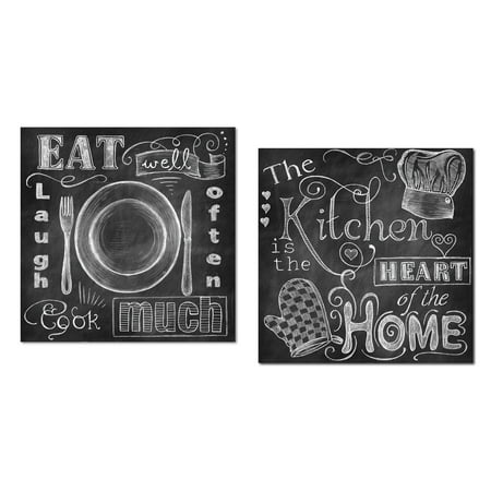 Two Hearts Set (Chalkboard-Style