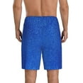 thumbnail image 2 of Balery Blue Glitter Men's Cotton Knit Pajama Shorts Waistband & Pockets,Short Pajama Pants-Large, 2 of 8