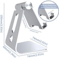 thumbnail image 2 of Soporte para Celular, Universal Multiángulo Ajustable, Plegable de Aluminio, Compatible con iPhone 16/15/14/13 Pro MAX, Galaxy S24 S23 S22 Ultra, Huawei, Redmi (Plata),Plata, 2 of 9