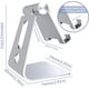 thumbnail image 2 of Soporte para Celular, Universal Multiángulo Ajustable, Plegable de Aluminio, Compatible con iPhone 16/15/14/13 Pro MAX, Galaxy S24 S23 S22 Ultra, Huawei, Redmi (Plata),Plata, 2 of 9