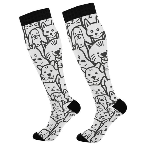 joogoo Cute Funny Cat Socks Women Men Knee High Sock