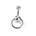 thumbnail image 4 of VEAREAR Fashion Women Circle Ball Belly Button Bar Navel Ring Body Piercing Jewelry, 4 of 5
