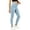 .Light Blue, variant on Agkizg Women's Fall Winter Pants, Solid Color Ribbed Brushed Thermal Long Pants Elastic Waist Fashion Casual Trousers
