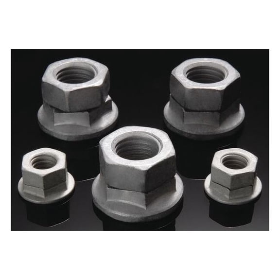 2-Piece Wedge Lock Nut, 1/2"-13, Steel, Grade 8, Zinc Plated, 50 PK