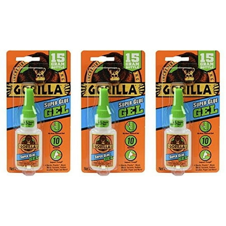 Gorilla 7600101-3 Super Glue Gel (3 Pack), 15 g