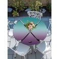 thumbnail image 6 of Round Fitted Tablecloth with Elastic Hockey Player Tablecloths Waterproof Sports Ground Ombre Turquoise Purple Table Cover for Kitchen Dinner Party Picnic Fits Tables up to 36"- 44" Diameter, 6 of 9