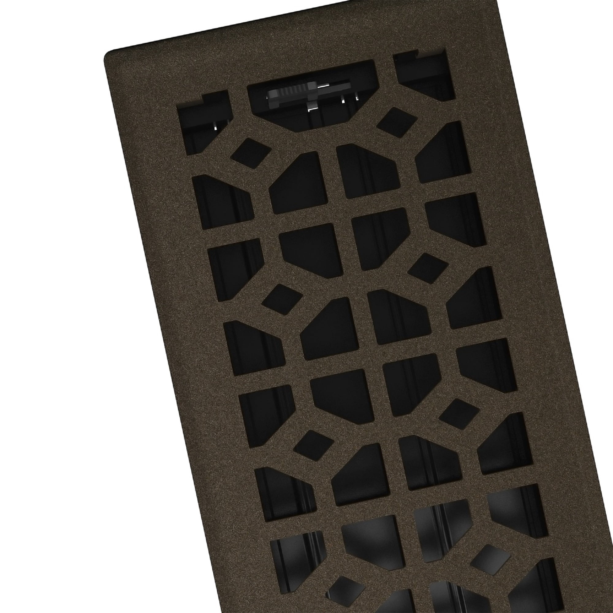4in x 12in Templar Style Bronze Age Metal Heating and Cooling Air Floor Register (5 PACK) - Overall 5 1/4" x 13 1/4"