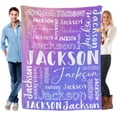 thumbnail image 3 of Custom Blanket with Name for Adults Kids Personalized Blanket and Throw Customized Flannel Name Blanket Personalized (Style-2, 30x40), 3 of 6