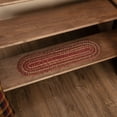 thumbnail image 2 of VHC Brands Cider Mill Jute Primitive Stair Tread Red Striped Latex Backing Oval Floor Decor 8.5"x27", 2 of 2