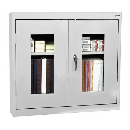 See-Thru Clearview Wall Cabinet w Fully Adjustable Shelves (Small - Dove Gray)