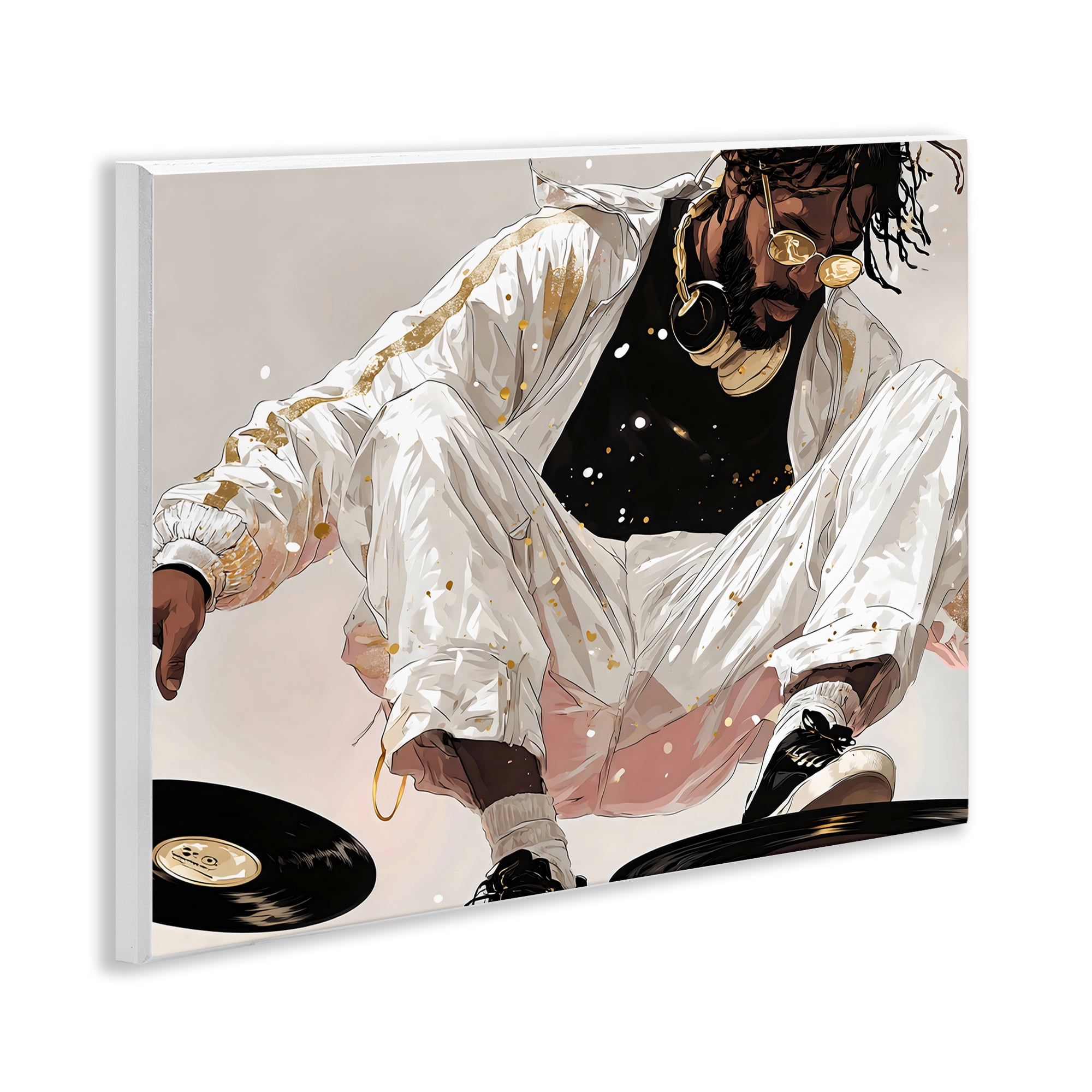Stupell Industries Record Dance Stylish DJ Wall Plaque Art, design by Franklyn Gregory