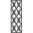 thumbnail image 2 of Unique Loom Outdoor Modern Collection Area Rug (2' x 6' 1" Runner Black and White), 2 of 6