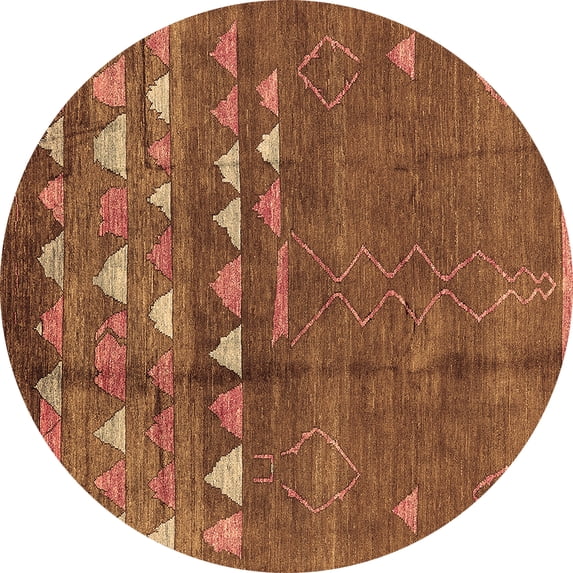 Ahgly Company Indoor Round Solid Brown Modern Area Rugs, 3' Round