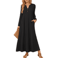 thumbnail image 2 of Cyglowse Spring Long Sleeve Comfortable Loose Maxi Dresses for Women 2026 Elegant Classy Winter Wedding Guest Dress Black L, 2 of 8