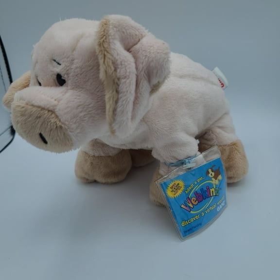 Ganz Webkinz - FLOPPY Pig Retired HM184 (NEW WITH SEALED CODE)(BONUS 1 FUN CHOPS)