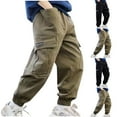 thumbnail image 4 of Odeerbi Kids Boys Cargo Pants Sports Jogger Pants Children Fashion Cotton Work Pants with Pocket Guard Pants Casual Outwear Pants Black, 4 of 4