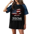 thumbnail image 5 of 250 Anniversary Usa T Shirts for Women Red Blue and White Patriotic Boyfriend Shirts 2026 Usa Flag Short Sleeve Bouse Patchwork Oversized Graphic Tees 2XL, 5 of 6