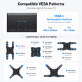 thumbnail image 4 of MountFTV Full Motion Long Arm TV Mount for 32-65" TVs, Corner TV Mount with 30" Extension, Up to 99 lbs, Max 400x400mm, TV Wall Mount with Articulating Swivel Tilt Single Stud, 4 of 9