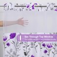 thumbnail image 4 of Ikfashoni Hookless Shower Curtain with Snap in Liner, Purple Floral Waterproof Fabric Mesh Window Bath Curtain, 71"X74", 4 of 8