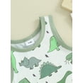 thumbnail image 5 of Infant Baby Boys Dinosaur Outfits, Round Neck Sleeveless Tank Tops + Elastic Waist Shorts Set, 5 of 8