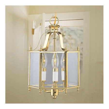 

Pendants Porch 3 Light With Clear Beveled Steel Polished Brass size 10 in 180 Watts - World of Crystal