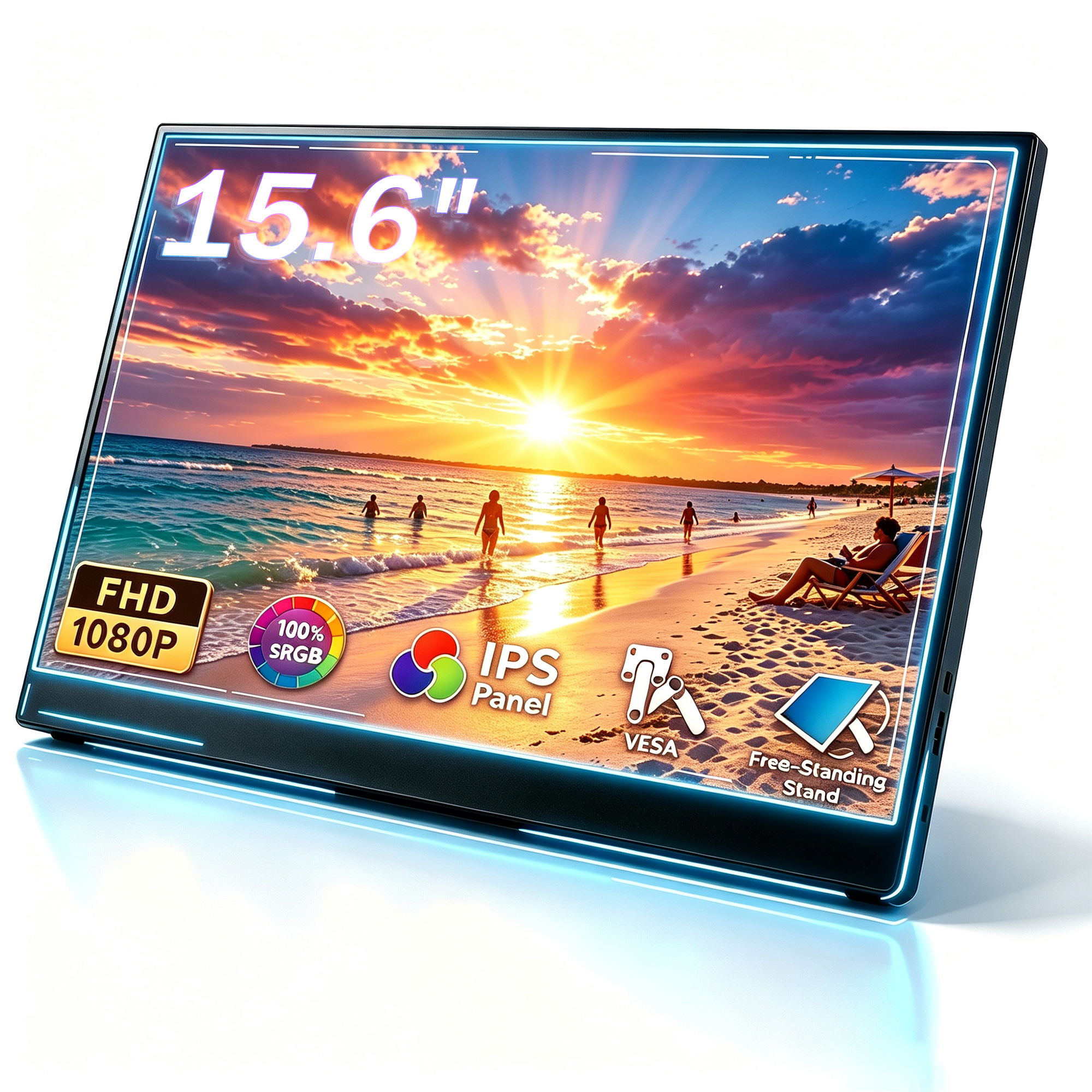 Portable Monitor Second Screen Laptop Screen Extender 15.6" Monitor Extender,FHD 1080P IPS USB C HDMI Travel Monitor Plug and Play for Laptop PC/Mac/Phone/PS5/Switch
