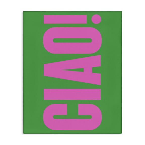 Stupell Industries Modern Ciao Pink & Green Canvas Art, 16 x 20, by House of Lulu